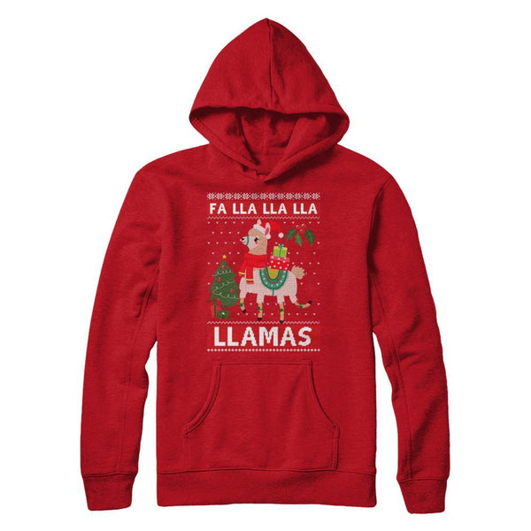 Fa Lla Lla Llama Christmas Singing Cute Ugly Sweater Gildan - Pullover Hoodie