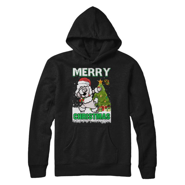 Cute Poodle Claus Merry Christmas Ugly Sweater Gildan - Pullover Hoodie