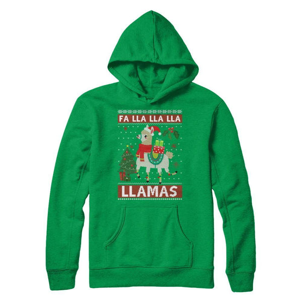 Fa Lla Lla Llama Christmas Singing Cute Ugly Sweater Gildan - Pullover Hoodie