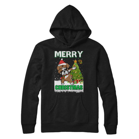 Cute Boxer Claus Merry Christmas Ugly Sweater Gildan - Pullover Hoodie