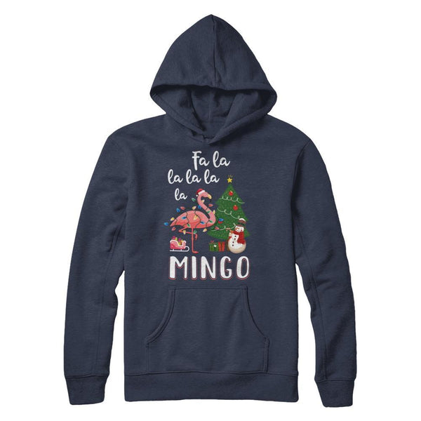 Cute Pink Flamingo Santa Hat Merry Christmas Gildan Pullover Hoodie