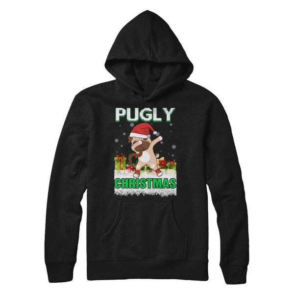 Dabbing Pug Claus Pugly Christmas Ugly Sweater Christmas Gildan - Pullover Hoodie