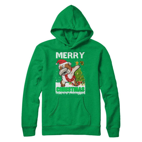 Cute Bulldog Claus Merry Christmas Ugly Sweater Gildan - Pullover Hoodie