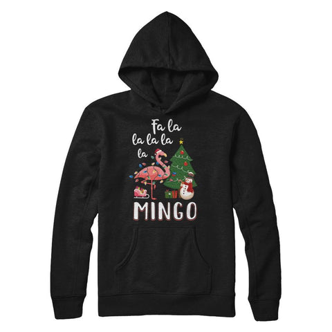 Cute Pink Flamingo Santa Hat Merry Christmas Gildan Pullover Hoodie