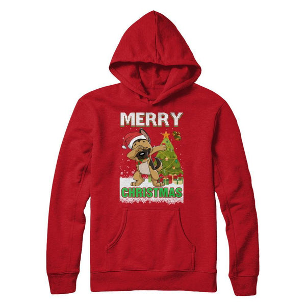 Cute German Shepherd Claus Merry Christmas Ugly Sweater Gildan - Pullover Hoodie