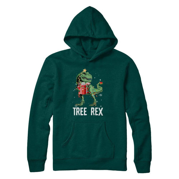 Christmas Tree For Kids Boys T Rex Dinosaur Xmas Gifts Gildan Pullover Hoodie