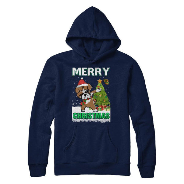 Cute Boxer Claus Merry Christmas Ugly Sweater Gildan - Pullover Hoodie