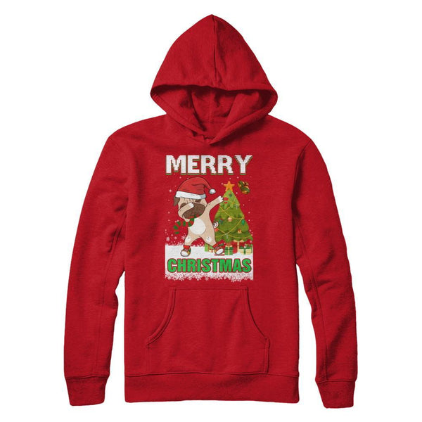 Cute Pug Claus Merry Christmas Ugly Sweater Gildan - Pullover Hoodie
