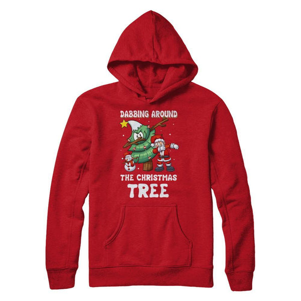 Dabbing Santa Around Christmas Tree Gildan - Pullover Hoodie