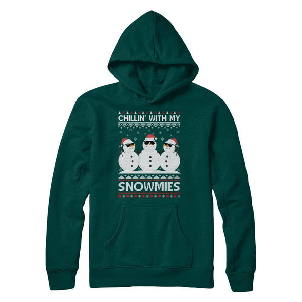 Chillin With My Snowmies Ugly Christmas Sweater Gildan Pullover Hoodie