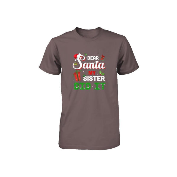 Dear Santa My Sister Did It Christmas Brother Youth Gildan Youth Short Sleeve Tee