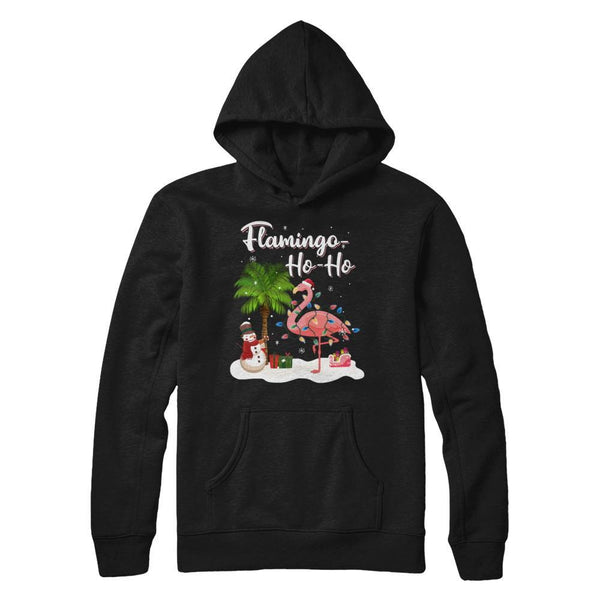 Flamingo Ho Ho Merry Christmas Gifts Gildan Pullover Hoodie