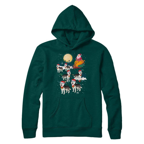 Dog Reindeer Siberian Husky Christmas Gift Gildan Pullover Hoodie