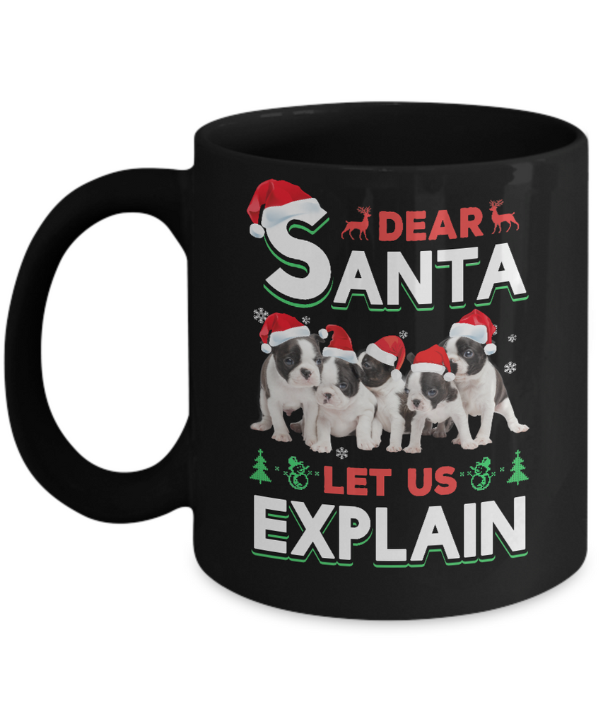 Dear Santa Funny Pit bull Puppies Christmas Gift Mug