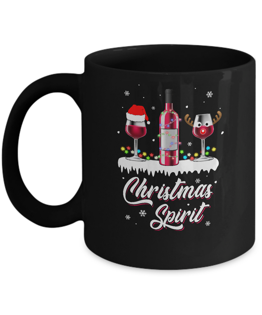 Christmas Spirits Santa Hat Wine Funny Christmas Gifts Mug