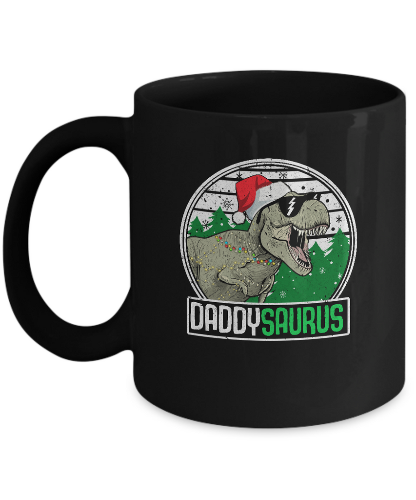 Daddysaurus Daddy Dinosaur T-Rex Family Christmas Mug