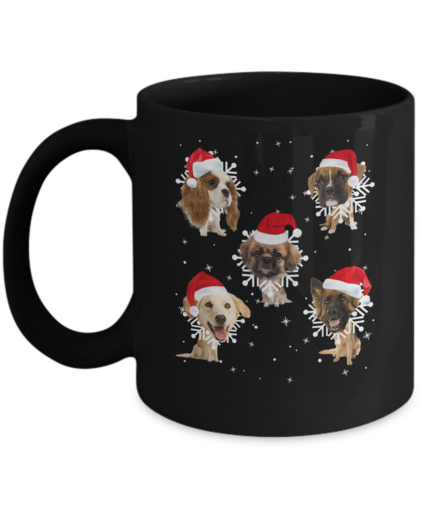 Cute Dog's Christmas Snowflakes Cat Claus Mug