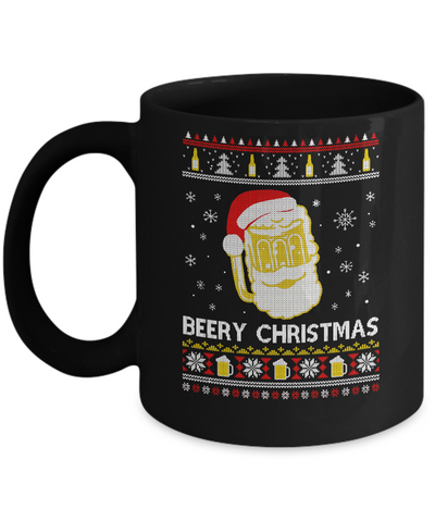 Beery Christmas Ugly Christmas Sweater Christmas Beer Mug