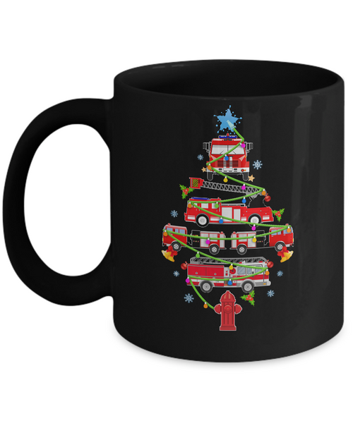 Firefighter Truck Christmas Tree Ornament Decor Gift Mug