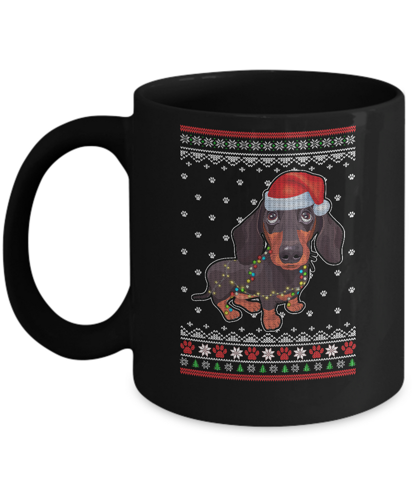 Dachshund Christmas Ugly Sweater Lights Dog Xmas Gift Mug