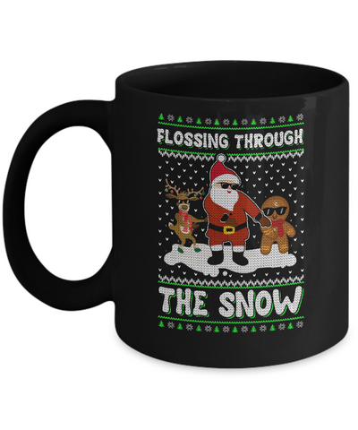 Flossing Through The Snow Santa Ugly Christmas Sweater Mug