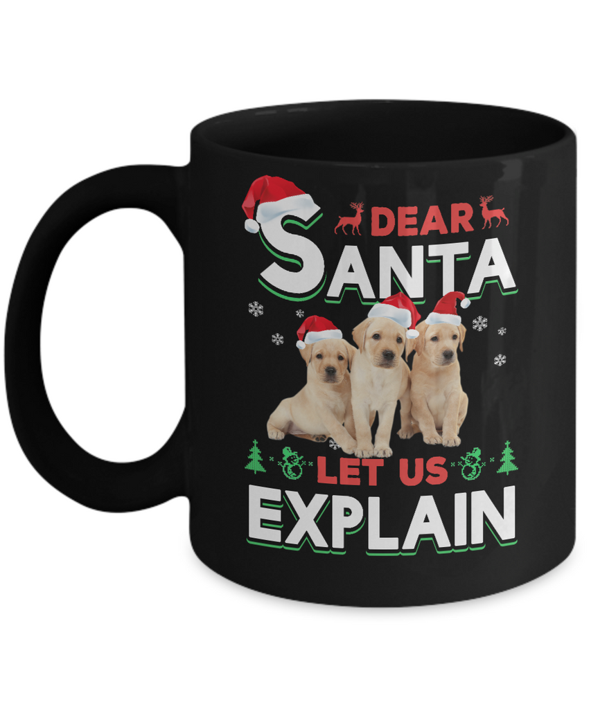 Dear Santa Funny Yellow Labrador Puppies Christmas Gift Mug