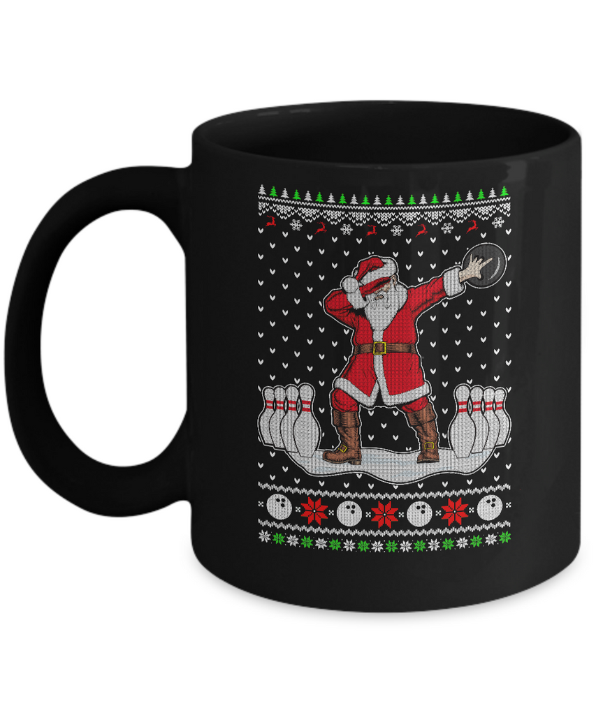 Dabbing Santa Claus Bowling Ugly Christmas Sweater Mug