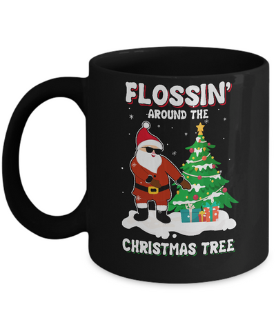 Flossin' Around The Christmas Tree Flossing Santa Mug