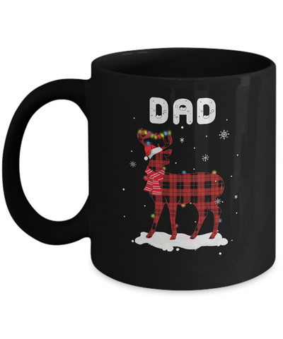 Dad Deer Red Plaid Christmas Family Matching Pajamas Mug