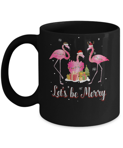 Family Holiday Let's Be Merry Christmas Flamingo