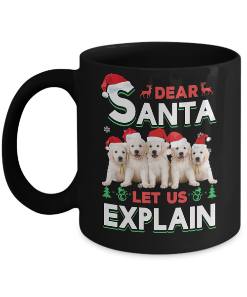 Dear Santa Funny Golden Retriever Puppies Christmas Gift Mug