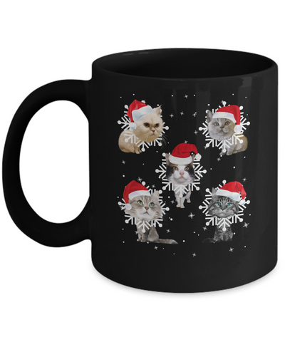 Cute Cat's Christmas Snowflakes Cat Claus Mug