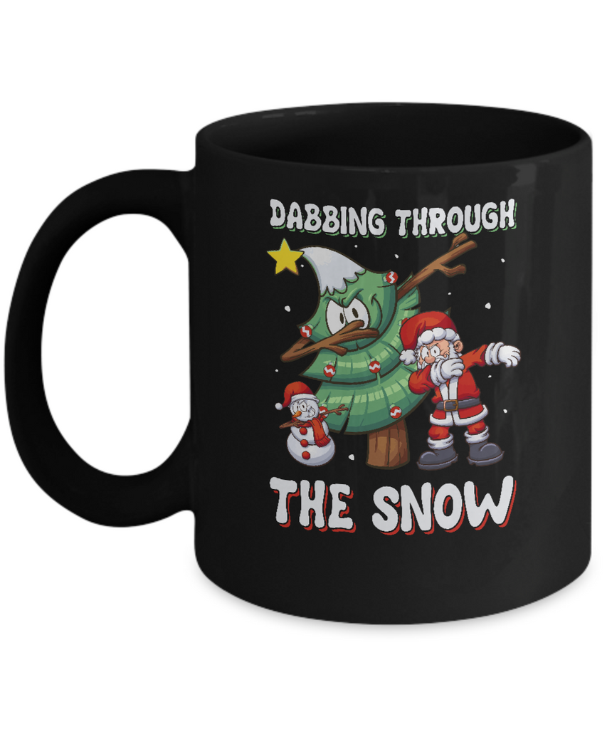 Dabbing Santa Snowman Christmas Tree Mug