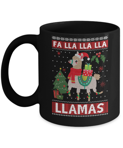 Fa Lla Lla Llama Christmas Singing Cute Ugly Sweater Mug