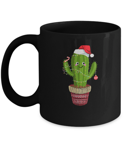 Cactus Christmas Tree Gift Santa Xmas Plant Lover Mug