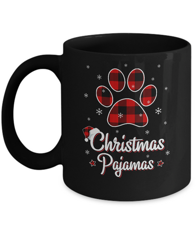 Buffalo Plaid Christmas Pajamas Dog Cat Hat Santa Mug