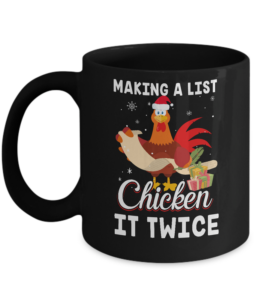 Chicken It Twice Funny Chicken Christmas Mug