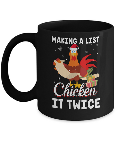 Chicken It Twice Funny Chicken Christmas Mug