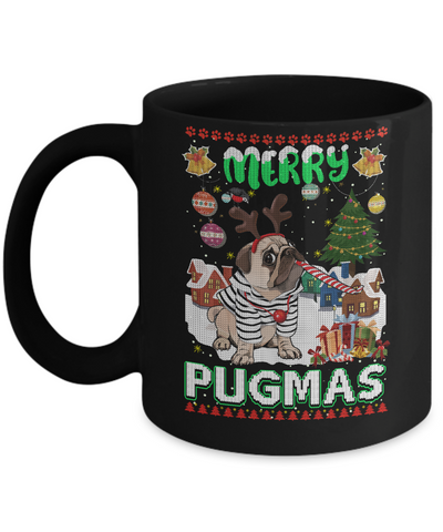 Cute Pug Christmas Merry Pugmas Ugly Sweater Christmas Mug