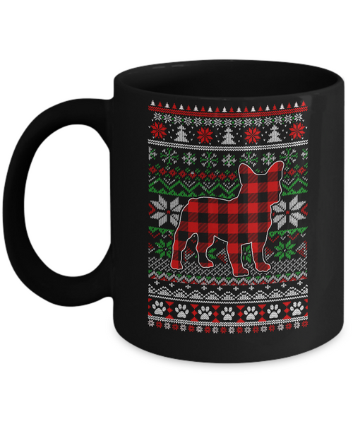 French Bulldog Red Plaid Ugly Christmas Sweater Gifts Mug