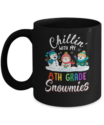 Chillin' With 8th Grade Snowmies Christmas Teacher Gifts Mug