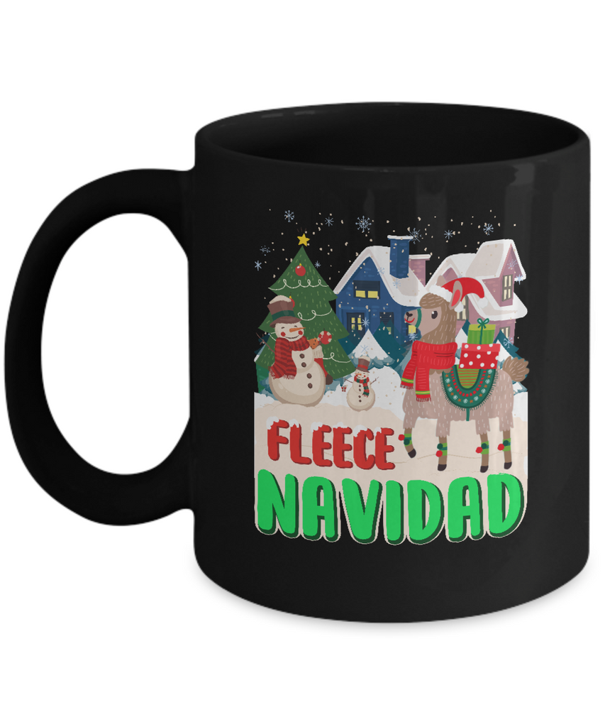 Fleece Navidad Llama Christmas Gifts Spanish Mug