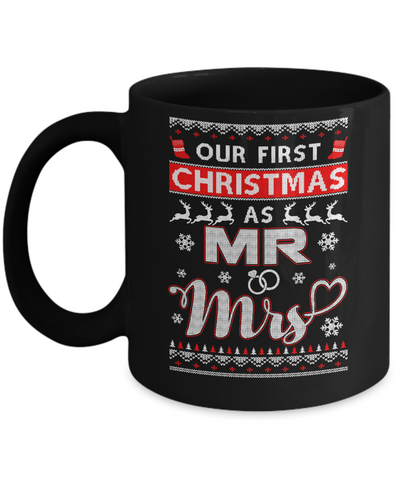 Couple Wife Husband Our First Christmas As Mr & Mrs Sweater Mug