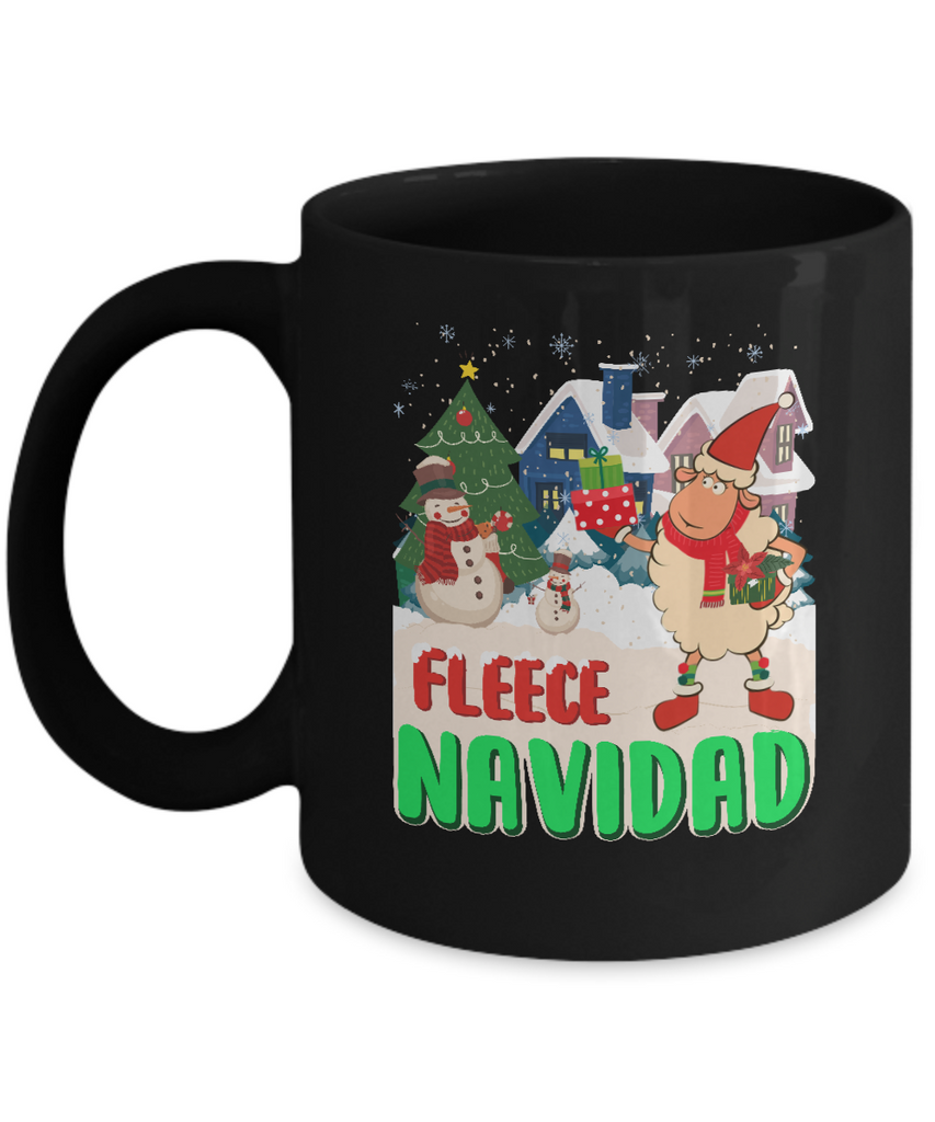 Fleece Navidad Sheep Lamb Christmas Gifts Spanish Mug