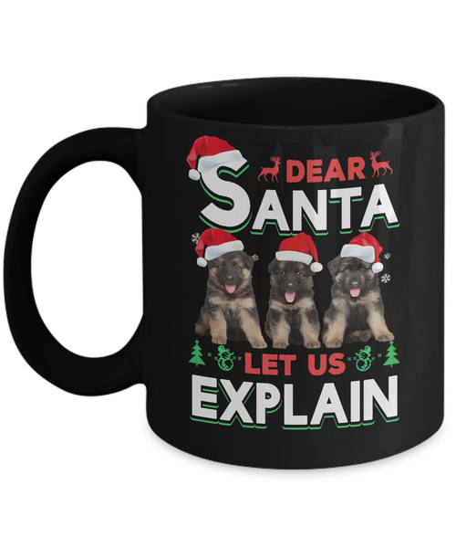 Dear Santa Funny German Shepherd Puppies Christmas Gift Mug