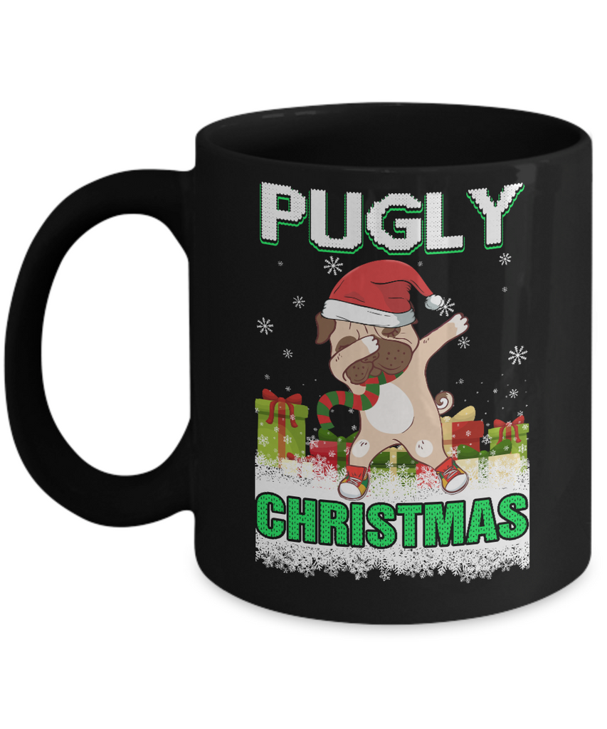 Dabbing Pug Claus Pugly Christmas Ugly Sweater Christmas Mug