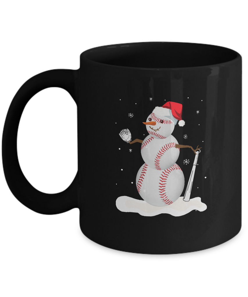 Christmas Baseball Snowman Christmas Mug