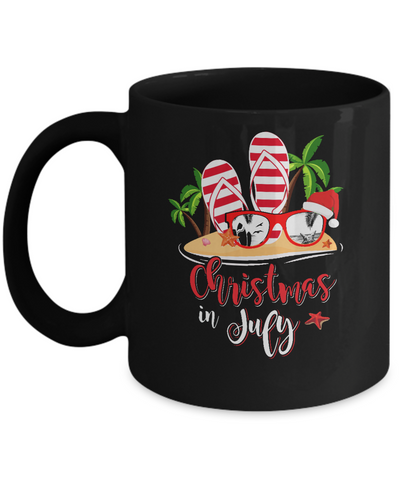 Flip Flop Sunglasses Christmas In July Summer Vacation Beach Mug