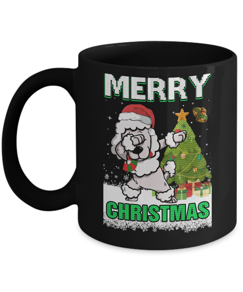 Cute Poodle Claus Merry Christmas Ugly Sweater Mug