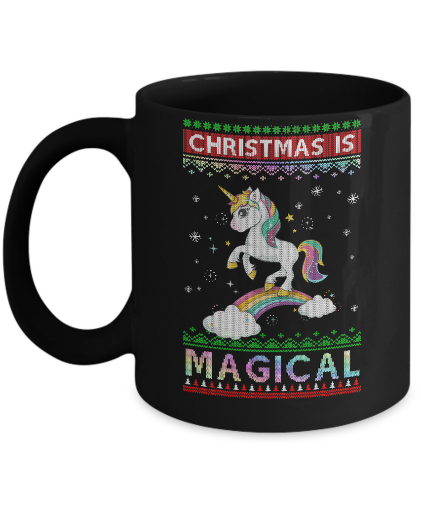 Christmas Is Magical Unicorn Ugly Christmas Sweater Mug